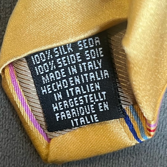 FRANGI Men’s Yellow Patterned Tie - Picture 3 of 4